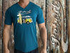 VW Splitty Kombi - surf style on V-neck T {unisex}